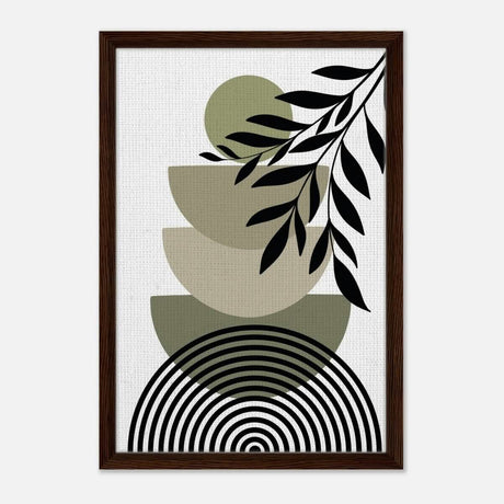 Da Vinci Bohemian Modern Art Wall art print - Framed Canvas - 40x60 cm / 16x24″ - Dark wood frame