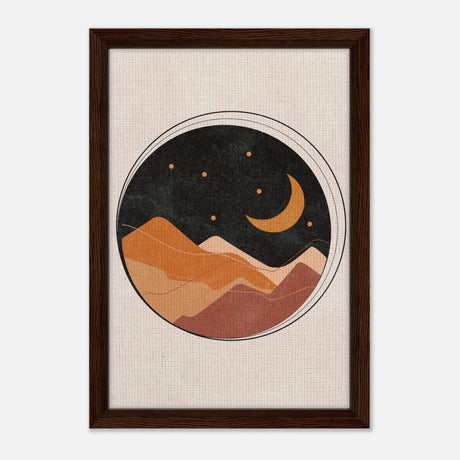 Da Vinci Contemporary Art Wall art print | Desert Moon - Framed Canvas - 30x45 cm / 12x18″ - Dark wood frame