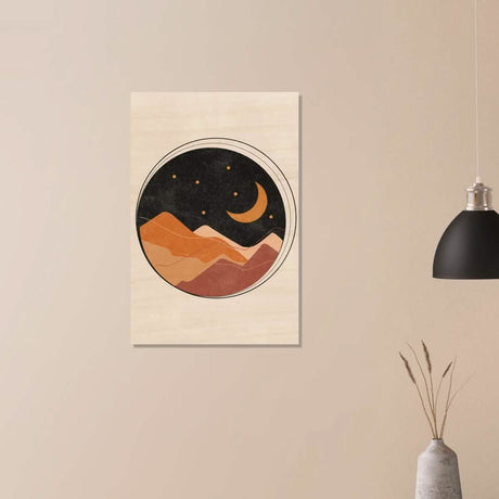 Da Vinci Contemporary Art Wall art print | Desert Moon - Wood Prints - 50x75 cm / 20x30″ - 