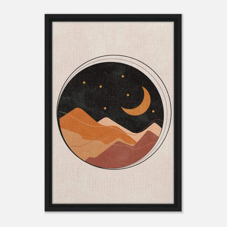 Da Vinci Contemporary Art Wall art print | Desert Moon - Framed Canvas - 40x60 cm / 16x24″ - Black frame
