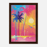 Da Vinci Contemporary Art Wall art print - Framed Canvas - 30x45 cm / 12x18″ - Dark wood frame