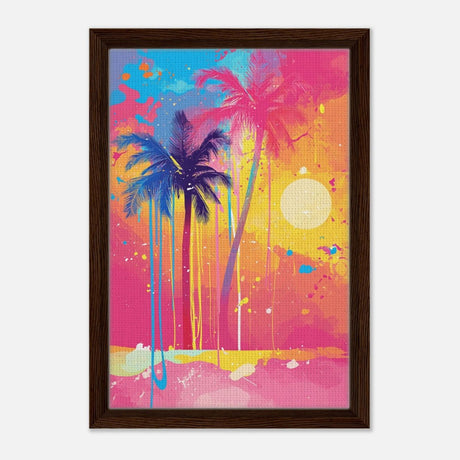 Da Vinci Contemporary Art Wall art print - Framed Canvas - 30x45 cm / 12x18″ - Dark wood frame