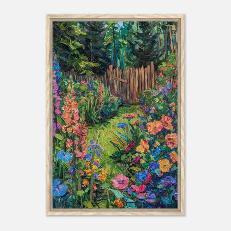 Da Vinci Contemporary Modern Art Wall art print | English garden - Framed Canvas - 50x75 cm / 20x30″ - Wood frame