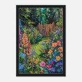 Da Vinci Contemporary Modern Art Wall art print | English garden - Framed Canvas - 40x60 cm / 16x24″ - Black frame