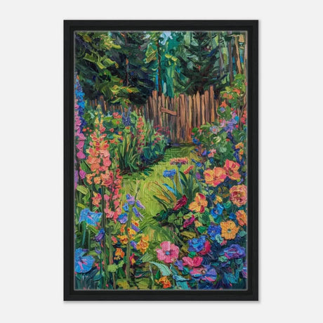 Da Vinci Contemporary Modern Art Wall art print | English garden - Framed Canvas - 40x60 cm / 16x24″ - Black frame