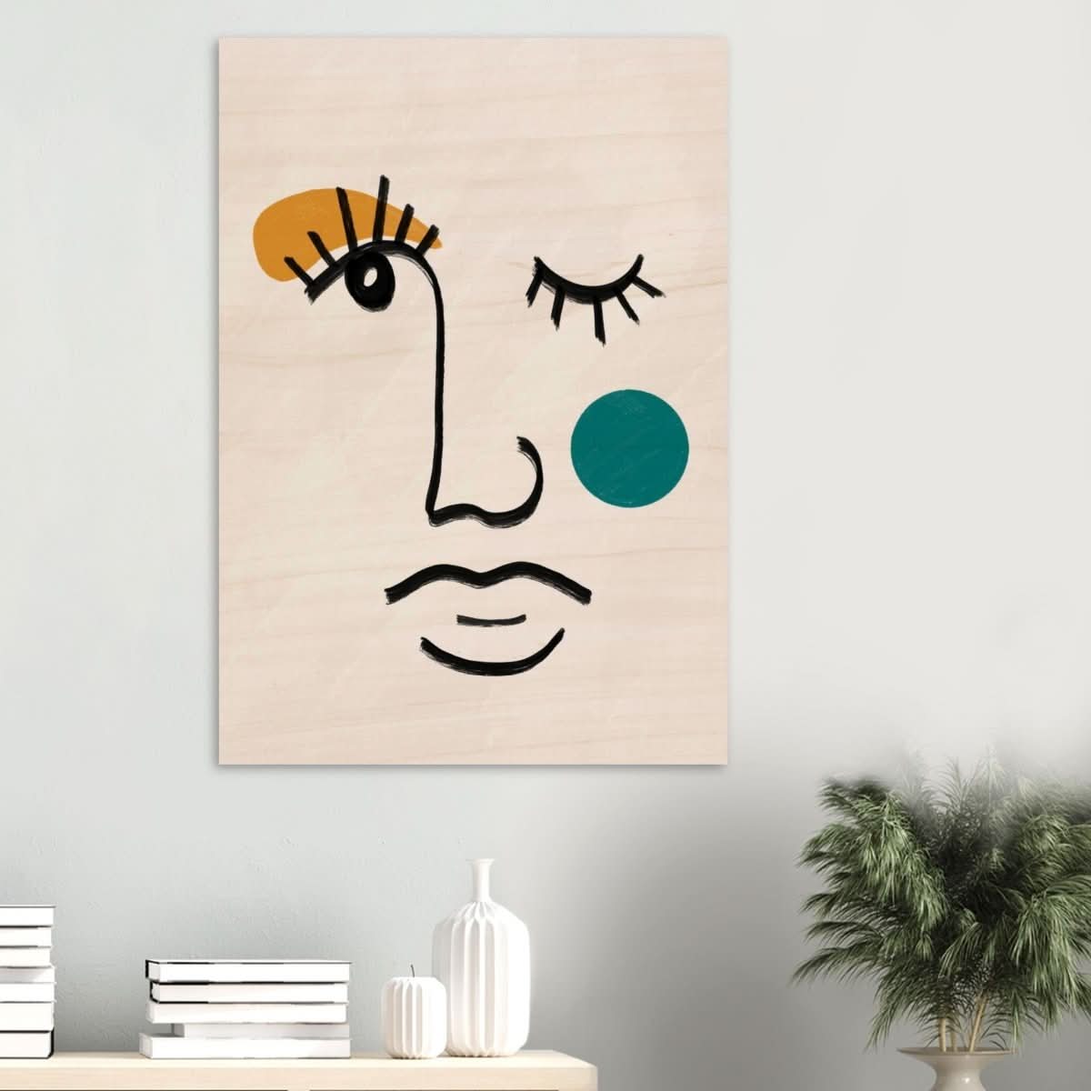 Da Vinci Contemporary Modern Wall Art - Wood Prints - 70x100 cm / 28x40″ - 20 mm