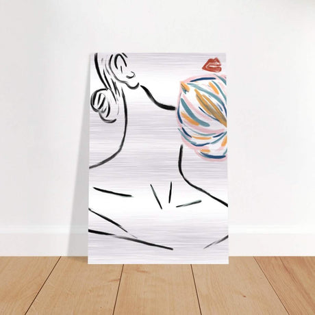 Da Vinci Contemporary Modern Wall Art - Brushed Aluminum Print - 30x45 cm / 12x18″ - 