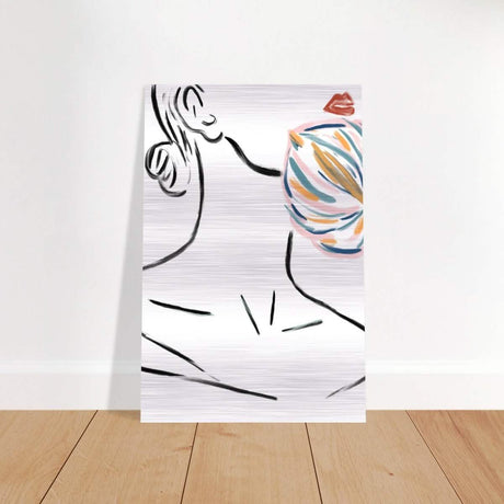 Da Vinci Contemporary Modern Wall Art - Brushed Aluminum Print - 40x60 cm / 16x24″ - 