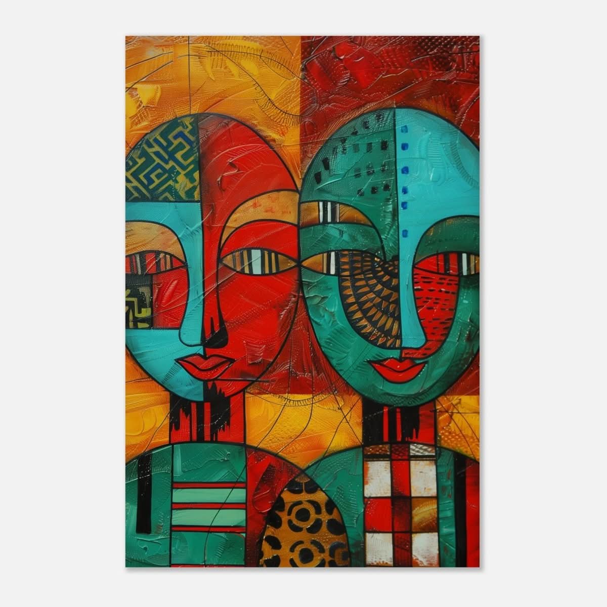 Da Vinci Cubism Wall art Print | African Theme - Wood Prints - 40x60 cm / 16x24″ - 