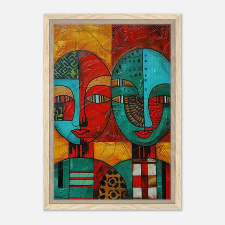 Da Vinci Cubism Wall art Print | African Theme - Framed Canvas - 30x45 cm / 12x18″ - Wood frame