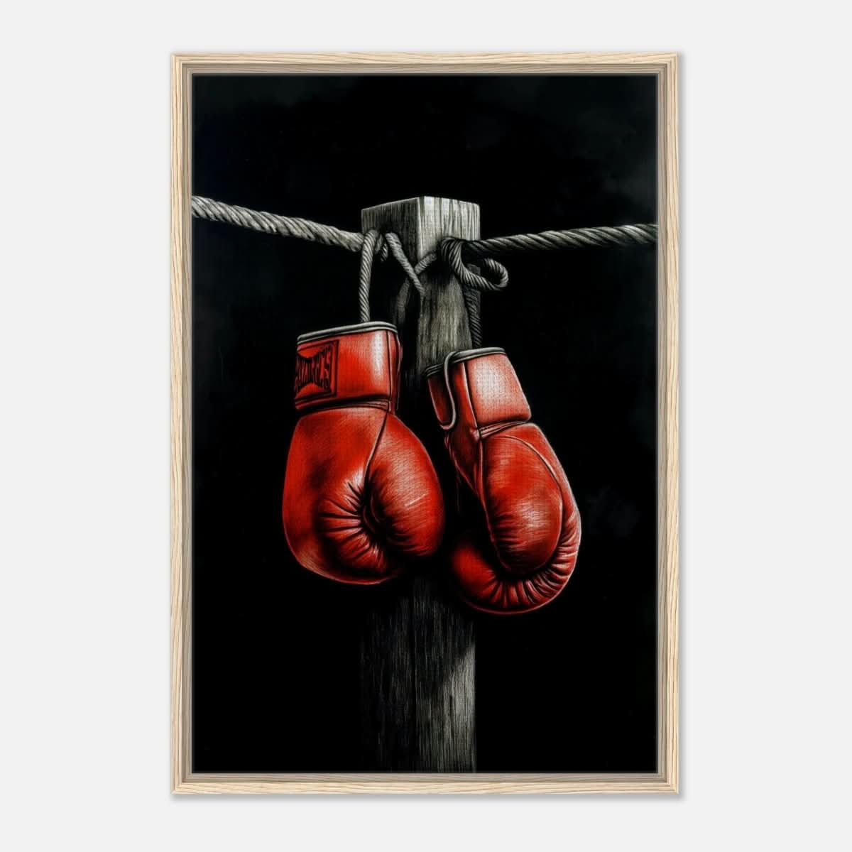 Da Vinci Eclectic Expressions Wall art Print | Boxing Gloves - Framed Canvas - 60x90 cm / 24x36″ - Wood frame