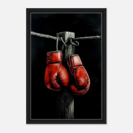 Da Vinci Eclectic Expressions Wall art Print | Boxing Gloves - Framed Canvas - 40x60 cm / 16x24″ - Black frame