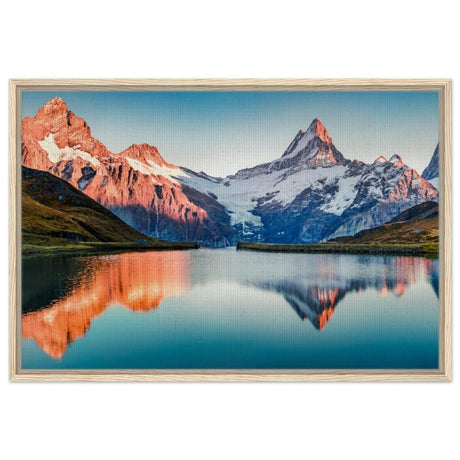 Da Vinci Landscape Nature Wall art print | Bachalpsee, Switzerland - Framed Canvas - 60x90 cm / 24x36″ - Wood frame