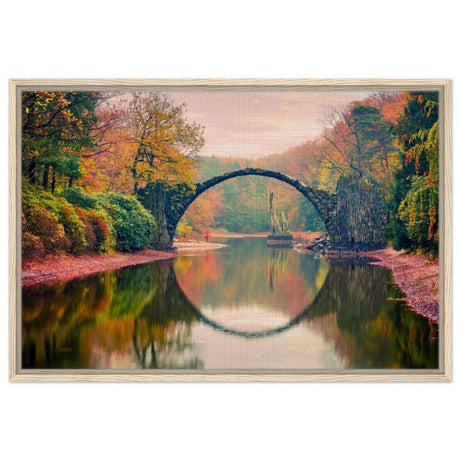 Da Vinci Landscape Nature Wall art print - Framed Canvas - 60x90 cm / 24x36″ - Wood frame