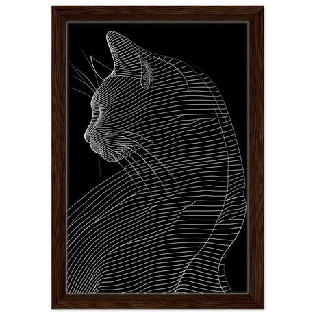 Da Vinci Minimalist Modern wall art print - Framed Canvas - 30x45 cm / 12x18″ - Dark wood frame