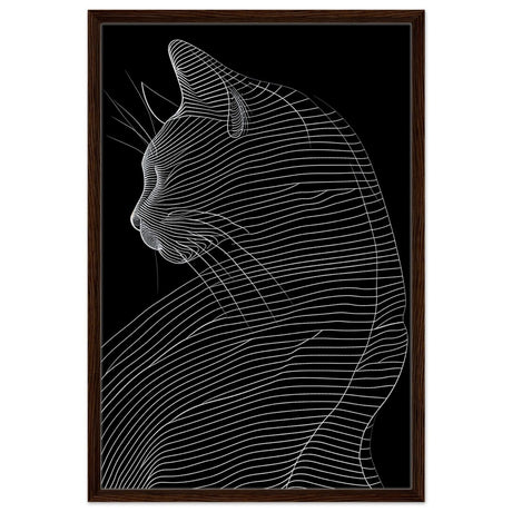 Da Vinci Minimalist Modern wall art print - Framed Canvas - 60x90 cm / 24x36″ - Dark wood frame