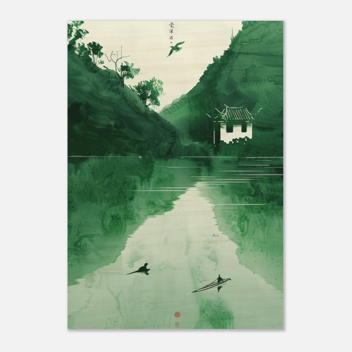 Da Vinci Minimalist Nature Wall art | Japanese Theme - Wood Prints - 70x100 cm / 28x40″ - 10 mm