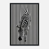 Da Vinci Minimalist Wall art | Wildlife | Zebra - Framed Canvas - 60x90 cm / 24x36″ - Black frame