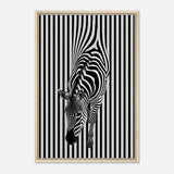 Da Vinci Minimalist Wall art | Wildlife | Zebra - Framed Canvas - 60x90 cm / 24x36″ - Wood frame