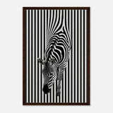 Da Vinci Minimalist Wall art | Wildlife | Zebra - Framed Canvas - 60x90 cm / 24x36″ - Dark wood frame