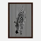 Da Vinci Minimalist Wall art | Wildlife | Zebra - Framed Canvas - 40x60 cm / 16x24″ - Dark wood frame