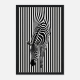 Da Vinci Minimalist Wall art | Wildlife | Zebra - Framed Canvas - 50x75 cm / 20x30″ - Black frame