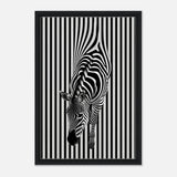 Da Vinci Minimalist Wall art | Wildlife | Zebra - Framed Canvas - 40x60 cm / 16x24″ - Black frame