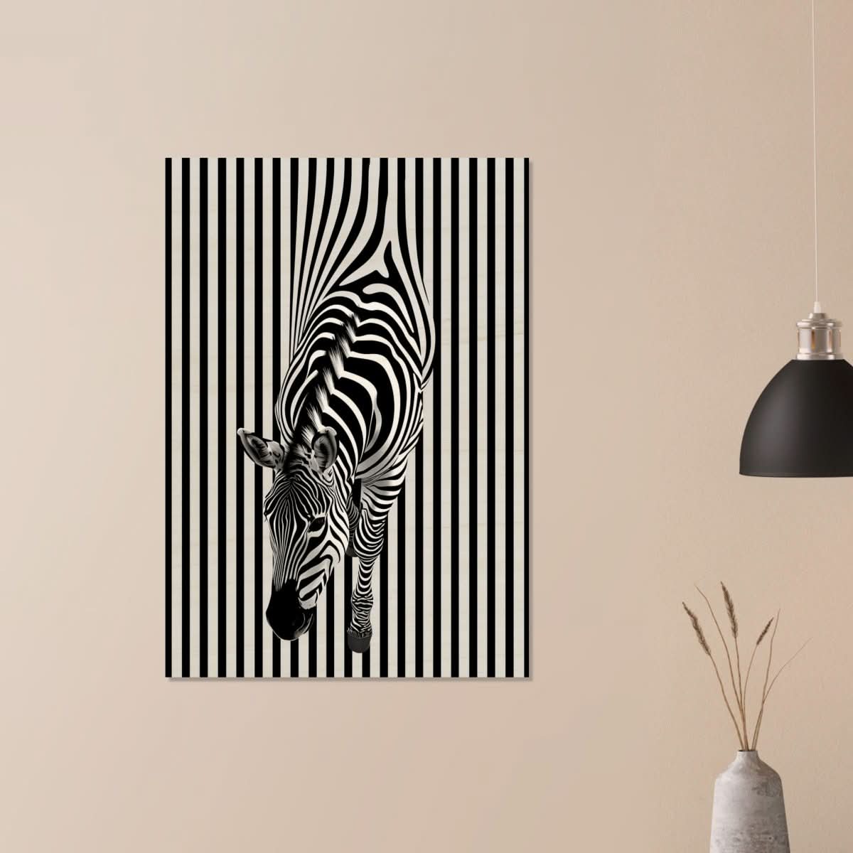 Da Vinci Minimalist Wall art | Wildlife | Zebra - Wood Prints - 70x100 cm / 28x40″ - 20 mm