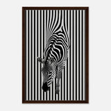 Da Vinci Minimalist Wall art | Wildlife | Zebra - Framed Canvas - 50x75 cm / 20x30″ - Dark wood frame