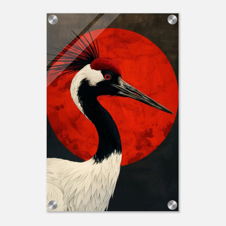Da Vinci Modern Art Wall art print | Red - crowned crane - Acrylic Print - 30x45 cm / 12x18″ - 