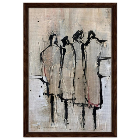 Da Vinci Modern Minimalist Art - Framed Canvas - 40x60 cm / 16x24″ - Dark wood frame