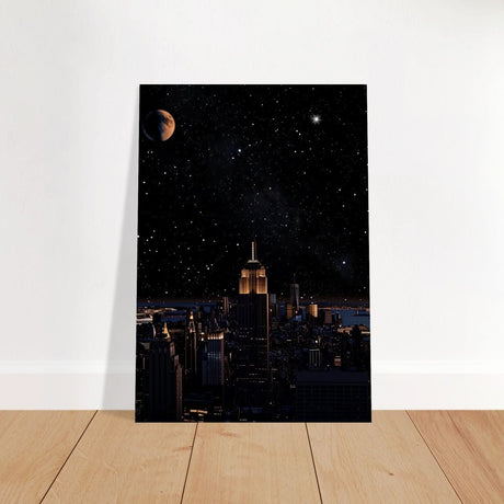 Da Vinci Modern Wall Art | Night - Brushed Aluminum Print - 70x100 cm / 28x40″ - 