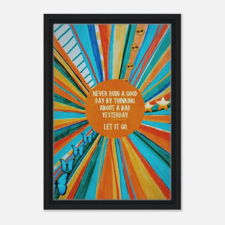Da Vinci Motivational Art Wall art print | Never ruin a good day - Framed Canvas - 30x45 cm / 12x18″ - Black frame