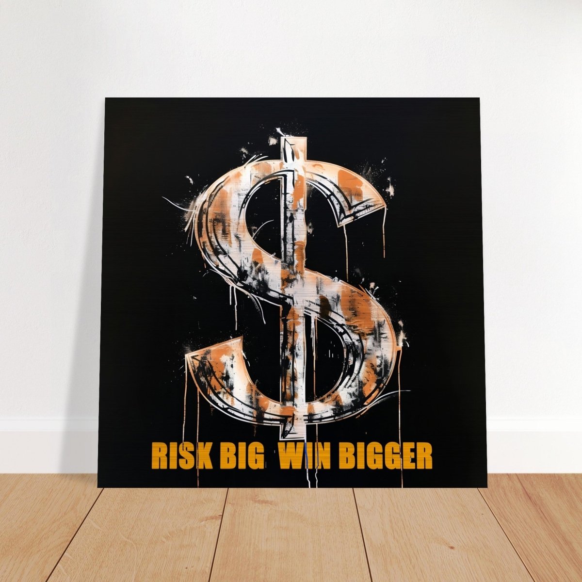 Da Vinci Motivational Art Wall art print | Risk Big Win Bigger - Brushed Aluminum Print - 30x30 cm / 12x12″ - 