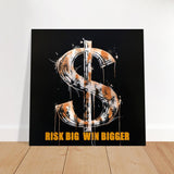 Da Vinci Motivational Art Wall art print | Risk Big Win Bigger - Brushed Aluminum Print - 30x30 cm / 12x12″ - 