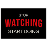 Da Vinci Motivational Art wall art print | Stop Watching Start Doing - Wood Prints - 40x60 cm / 16x24″ - 
