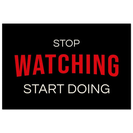 Da Vinci Motivational Art wall art print | Stop Watching Start Doing - Wood Prints - 50x75 cm / 20x30″ - 