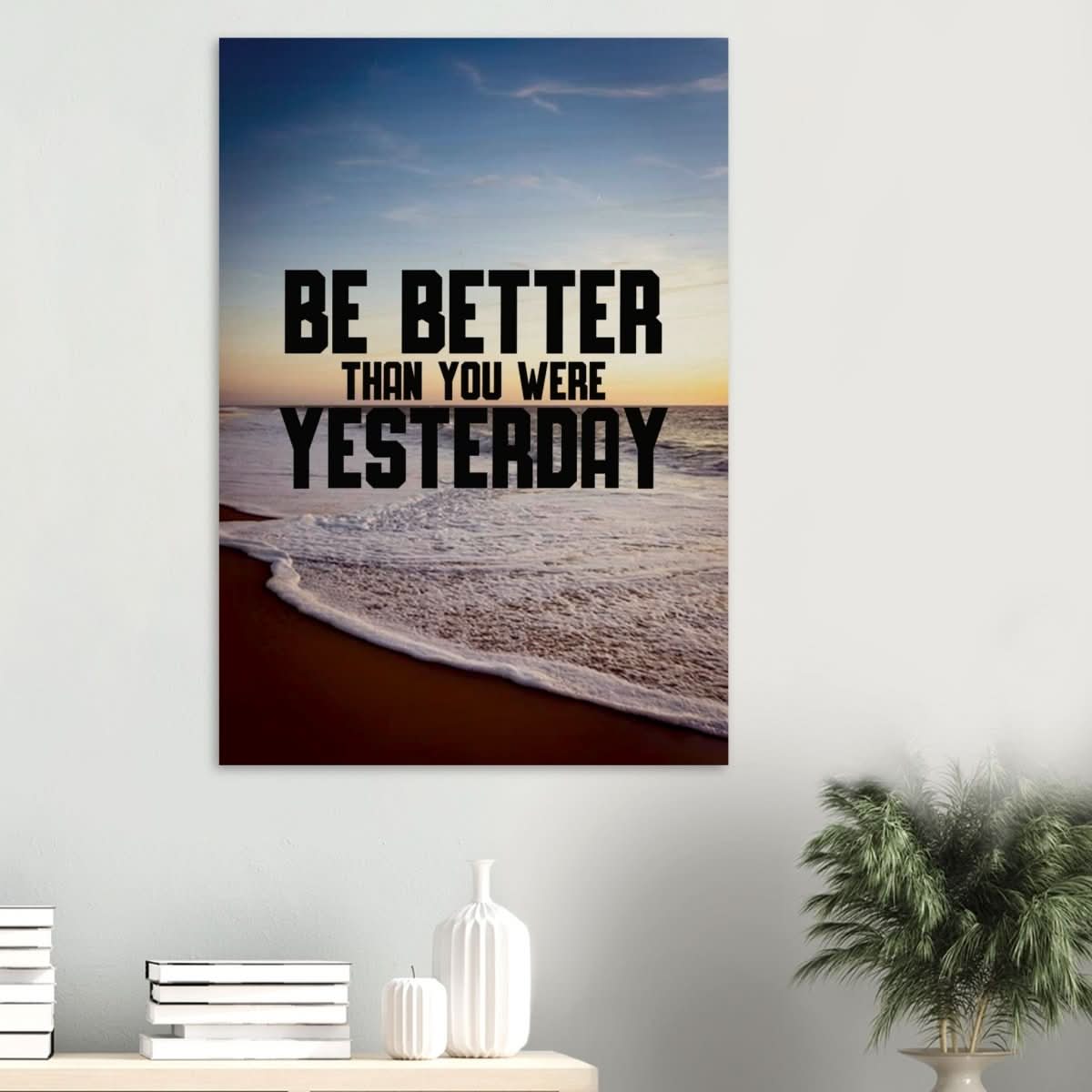 Da Vinci Motivational Wall art | Better Than Yesterday - Wood Prints - 70x100 cm / 28x40″ - 20 mm