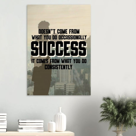 Da Vinci Motivational Wall art | Consistency - Wood Prints - 70x100 cm / 28x40″ - 20 mm