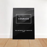 Da Vinci Motivational Wall Art | Courage - Brushed Aluminum Print - 70x100 cm / 28x40″ - 