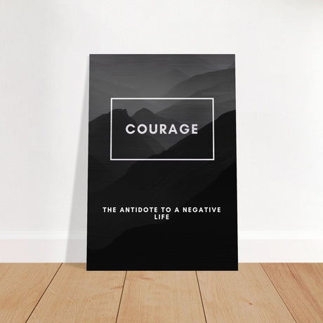 Da Vinci Motivational Wall Art | Courage - Brushed Aluminum Print - 70x100 cm / 28x40″ - 