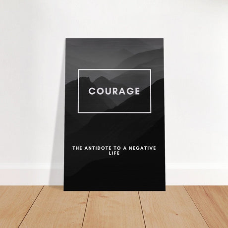 Da Vinci Motivational Wall Art | Courage - Brushed Aluminum Print - 60x90 cm / 24x36″ - 