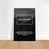 Da Vinci Motivational Wall Art | Decisions - Brushed Aluminum Print - 40x60 cm / 16x24″ - 