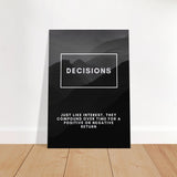 Da Vinci Motivational Wall Art | Decisions - Brushed Aluminum Print - 70x100 cm / 28x40″ - 