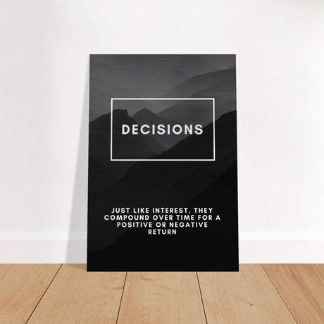 Da Vinci Motivational Wall Art | Decisions - Brushed Aluminum Print - 70x100 cm / 28x40″ - 