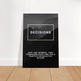 Da Vinci Motivational Wall Art | Decisions - Brushed Aluminum Print - 50x75 cm / 20x30″ - 