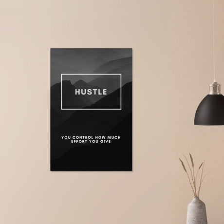 Da Vinci Motivational Wall Art | Hustle - Brushed Aluminum Print - 60x90 cm / 24x36″ - 