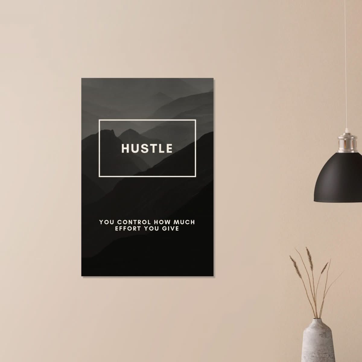 Da Vinci Motivational Wall Art | Hustle - Wood Prints - 60x90 cm / 24x36″ - 20 mm