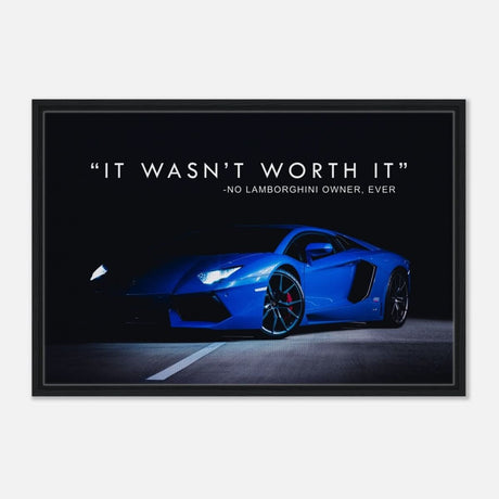 Da Vinci Motivational Wall art | Lamborghini - Framed Canvas - 60x90 cm / 24x36″ - Black frame
