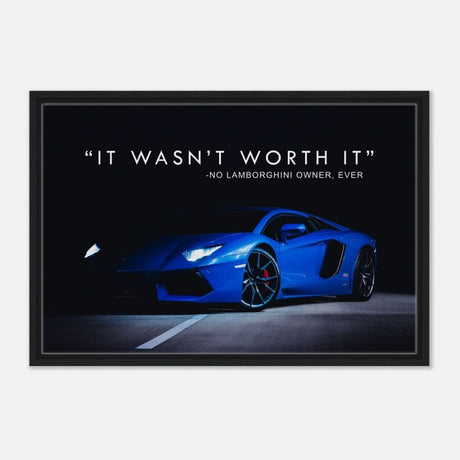 Da Vinci Motivational Wall art | Lamborghini - Framed Canvas - 50x75 cm / 20x30″ - Black frame